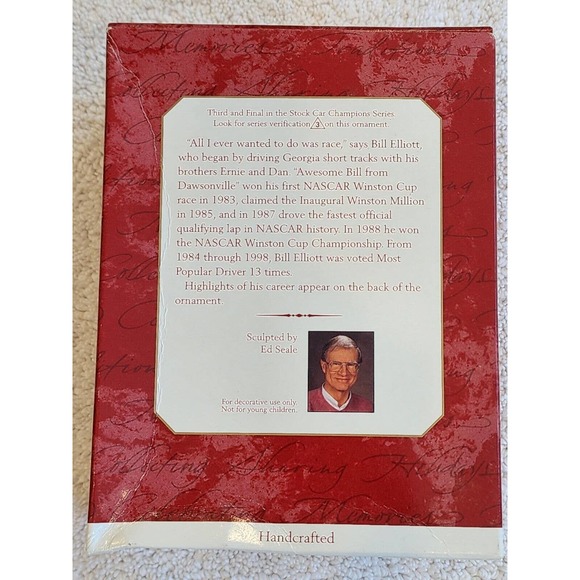 Hallmark Keepsake Ornament 1999 Bill Elliott Stock Car Champions Series #3 New - Picture 2 of 3